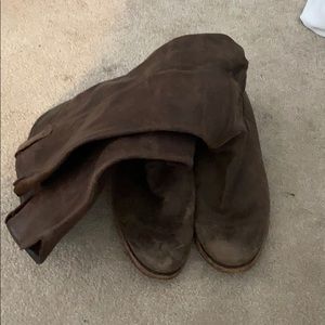 Brown knee high boots